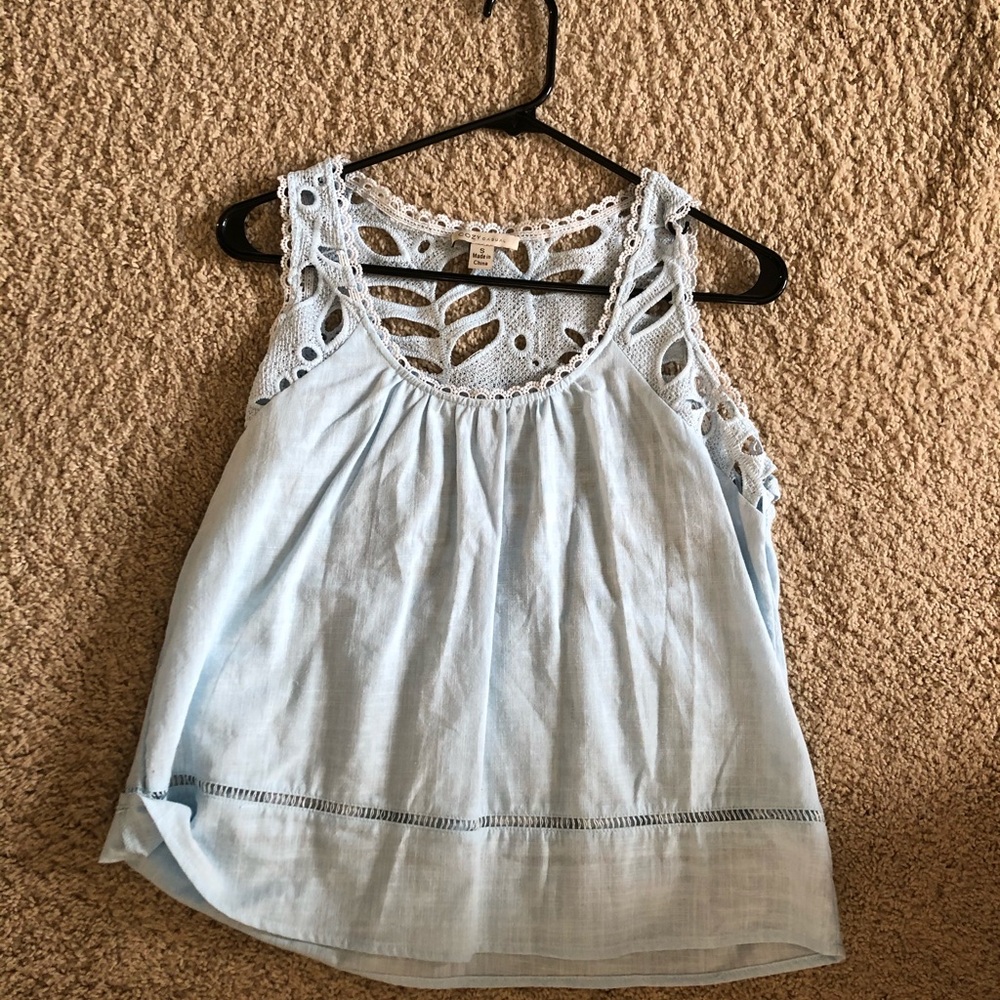 Blue lace tank top